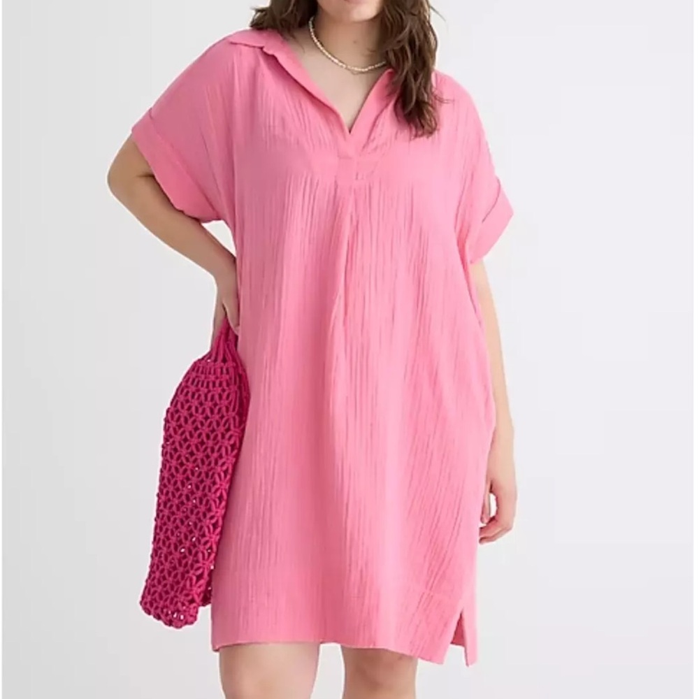 J.CREW Short Sleeve Gauze Popover Dress